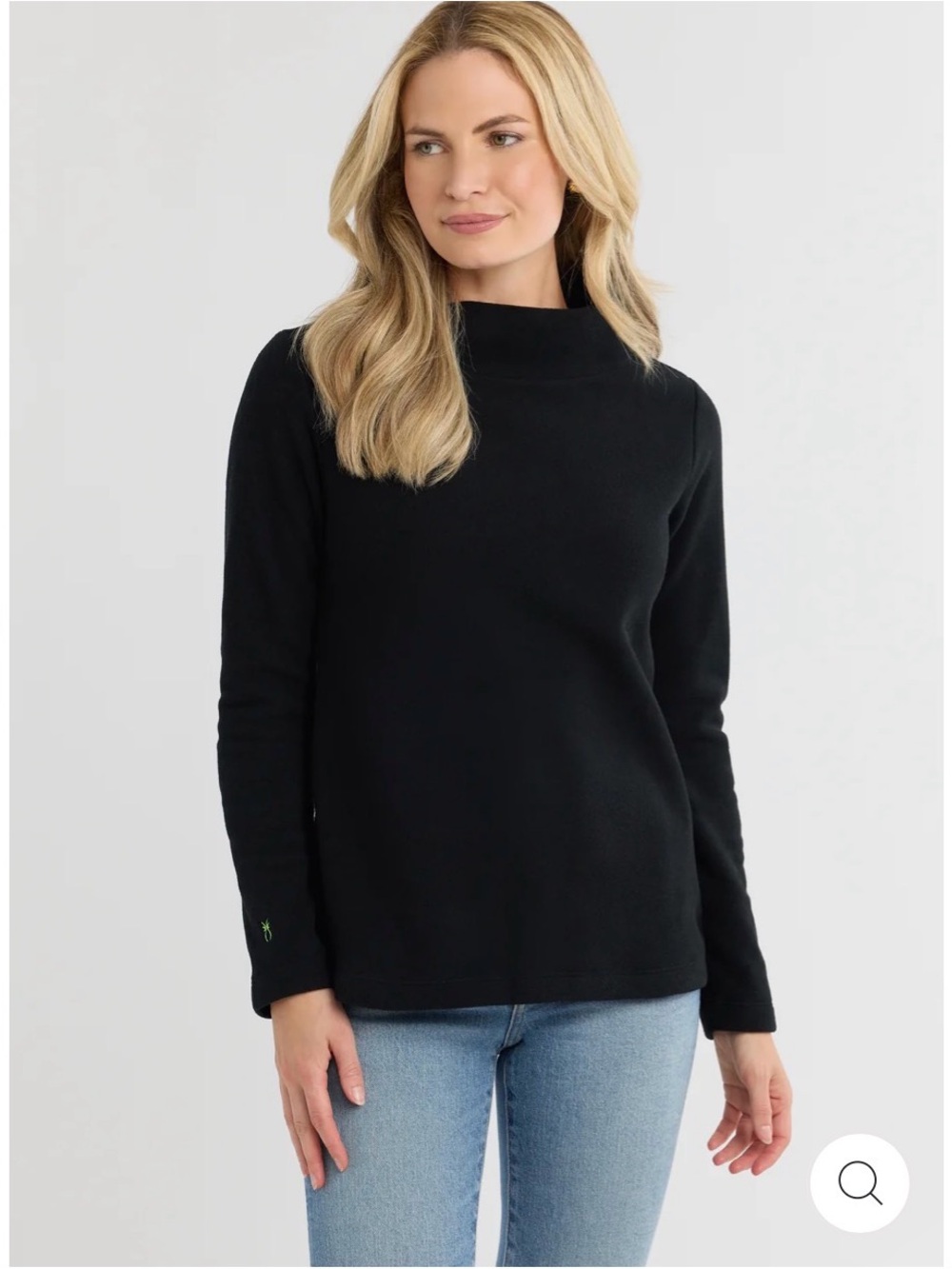 Dudley Stephens Black Mock Neck Sweatshirt